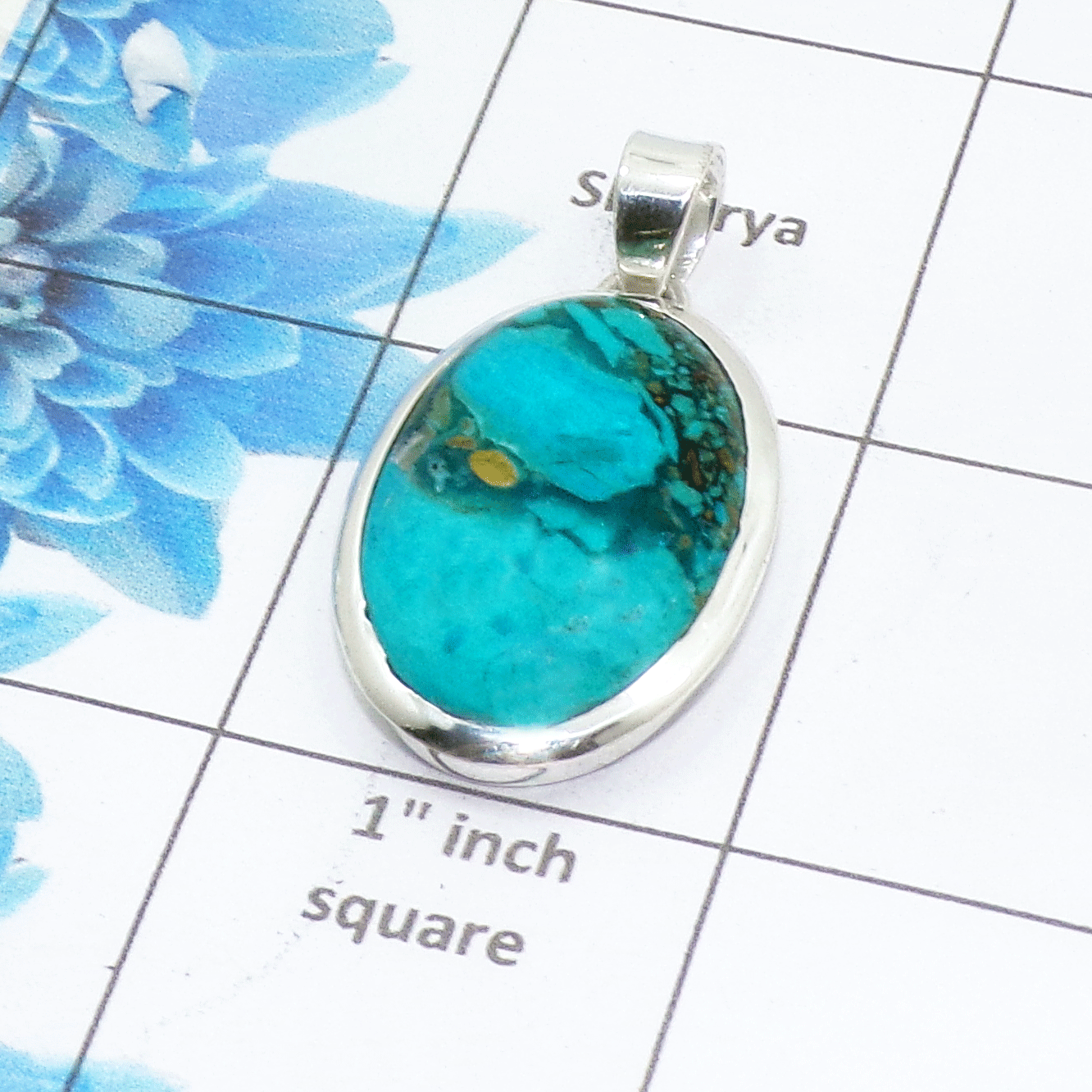 Natural Opalina Cab Pendant B - ISP499 - Oval Shape Solid 925 Sterling Silver Plain Setting Pendant Natural Opalina Cab Pendant B - ISP499 - Oval Shape Solid 925 Sterling Silver Plain Setting Pendant