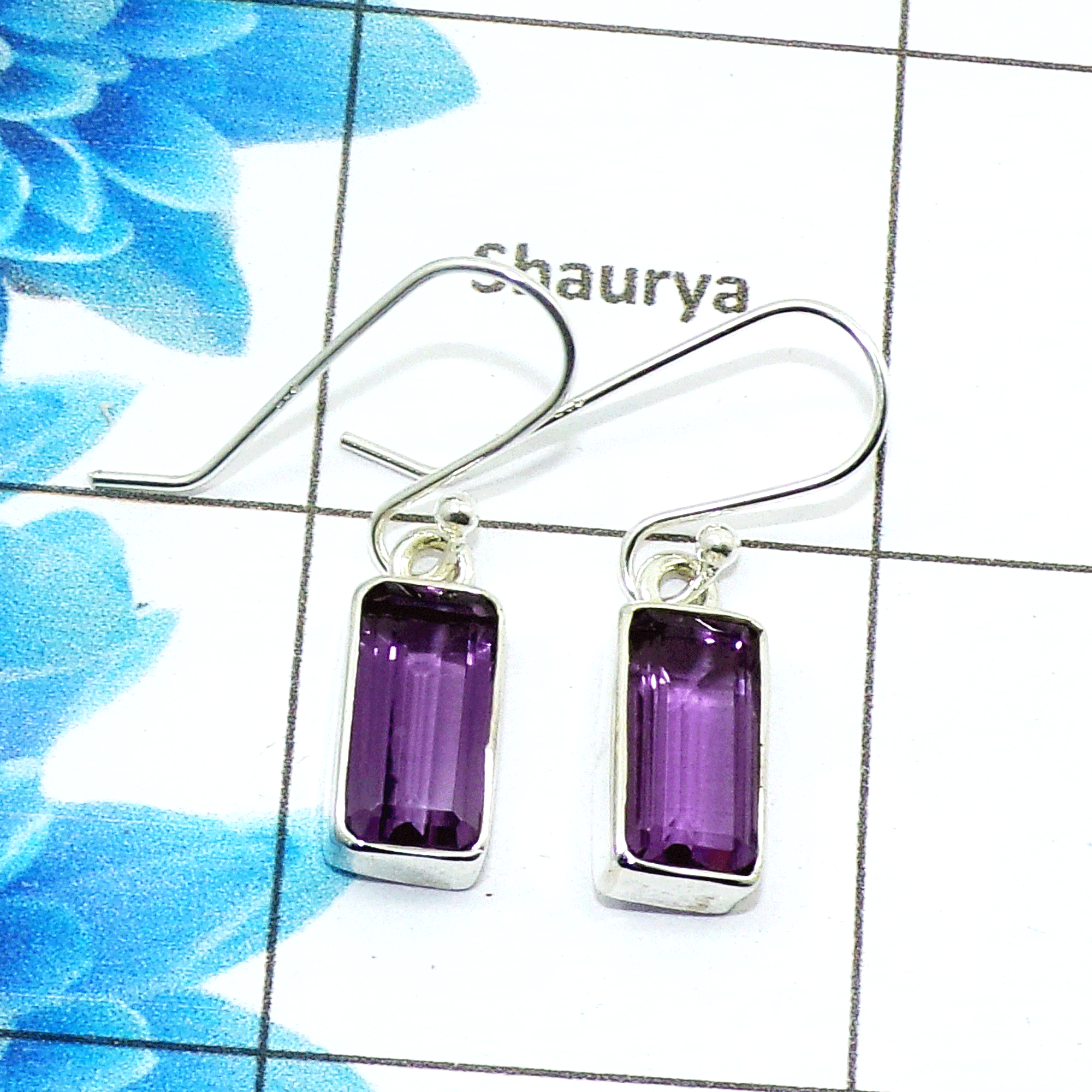 Stunning Amethyst Cut Earring A - SPE757-New Collection Octagon Shape 925 Sterling Silver Factory Handmade Earrings