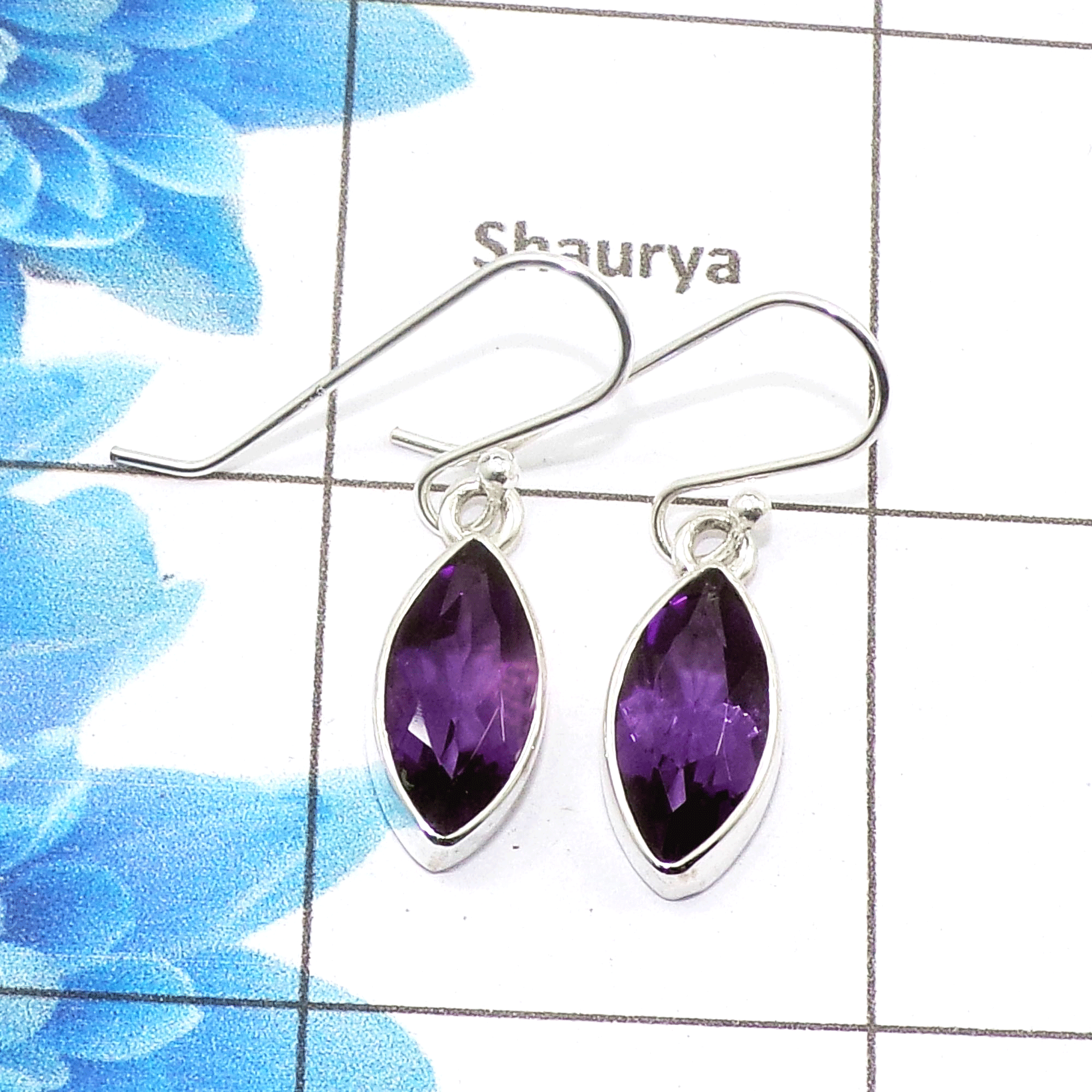 Stunning Amethyst Cut Earring C - SPE757-New Collection Marquise Shape 925 Sterling Silver Factory Handmade Earrings
