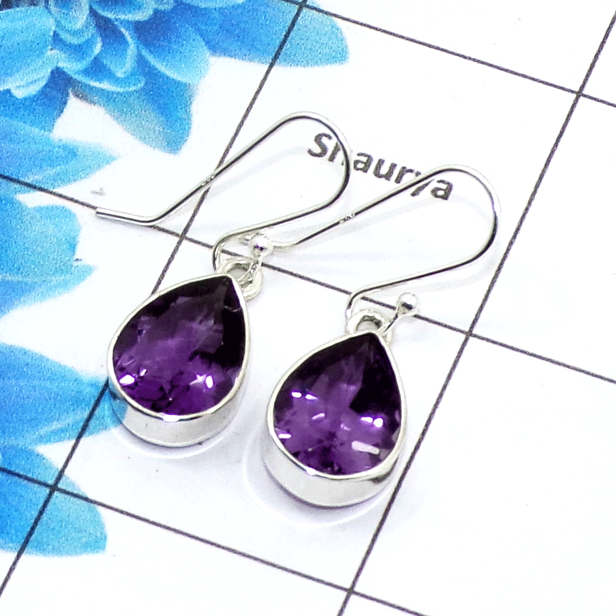 Stunning Amethyst Cut Earring D - SPE757-New Collection Pear Shape 925 Sterling Silver Factory Handmade Earrings Stunning Amethyst Cut Earring D - SPE757-New Collection Pear Shape 925 Sterling Silver Factory Handmade Earrings