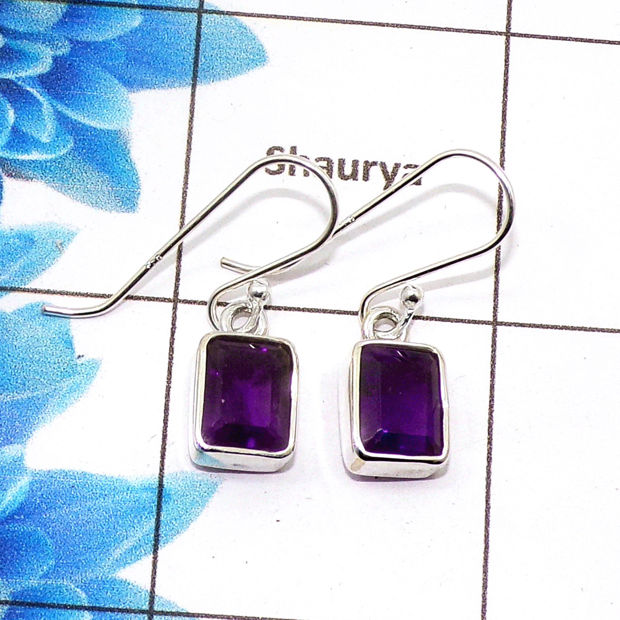 Stunning Amethyst Cut Earring J - SPE757-New Collection Octagon Shape 925 Sterling Silver Factory Handmade Earrings