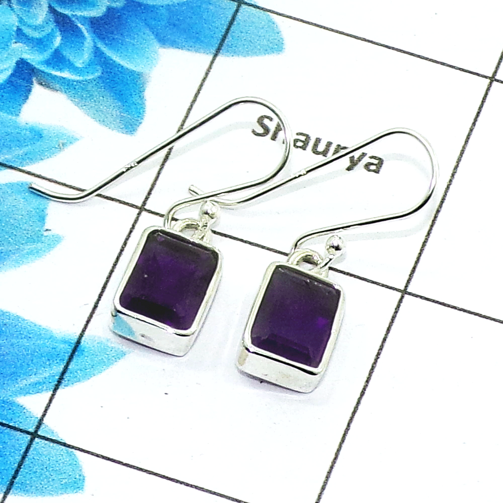 Stunning Amethyst Cut Earring J - SPE757-New Collection Octagon Shape 925 Sterling Silver Factory Handmade Earrings