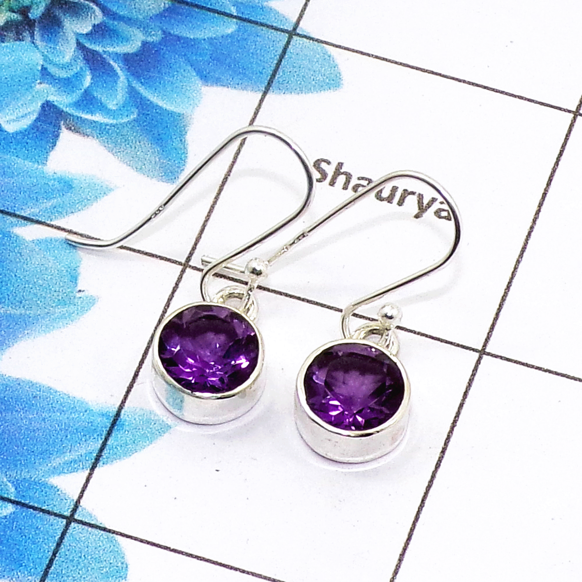 Stunning Amethyst Cut Earring L - SPE757-New Collection Round Shape 925 Sterling Silver Factory Handmade Earrings Stunning Amethyst Cut Earring L - SPE757-New Collection Round Shape 925 Sterling Silver Factory Handmade Earrings