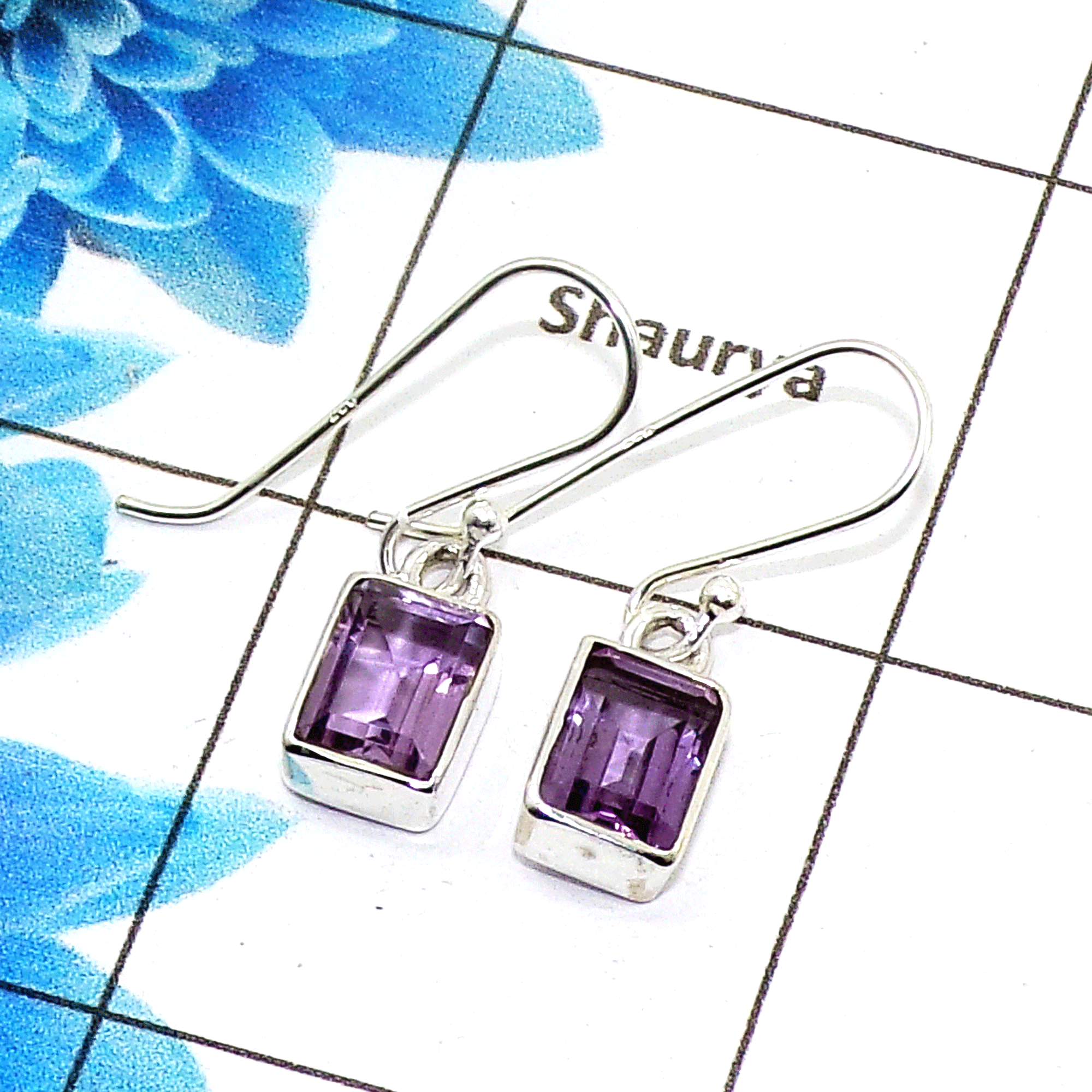 Stunning Amethyst Cut Earring M - SPE757-New Collection Octagon Shape 925 Sterling Silver Factory Handmade Earrings Stunning Amethyst Cut Earring M - SPE757-New Collection Octagon Shape 925 Sterling Silver Factory Handmade Earrings
