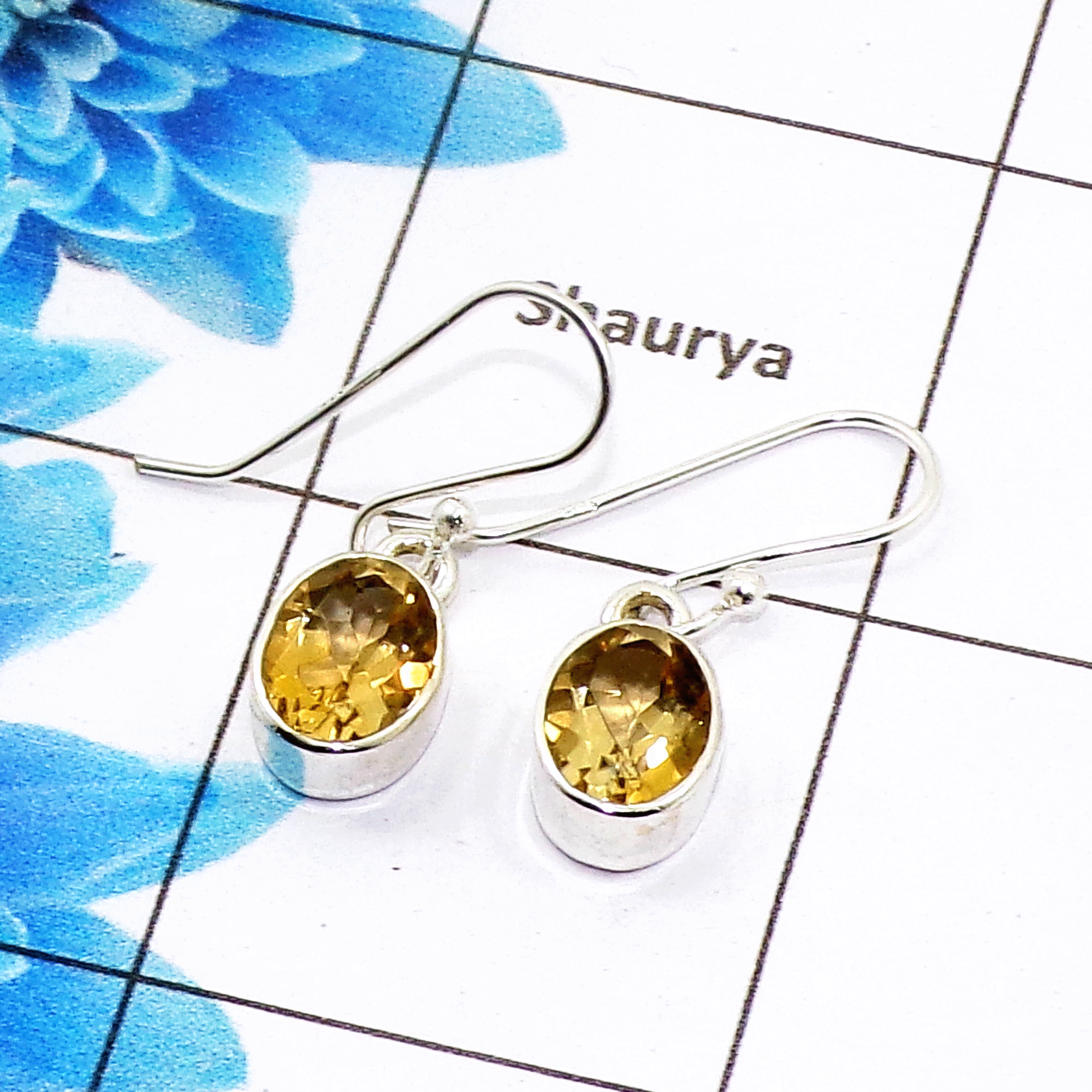 Amazing Citrine Cut Earring S - SPE758-Newly Arrival Oval Shape 925 Sterling Silver Factory Handmade Earrings