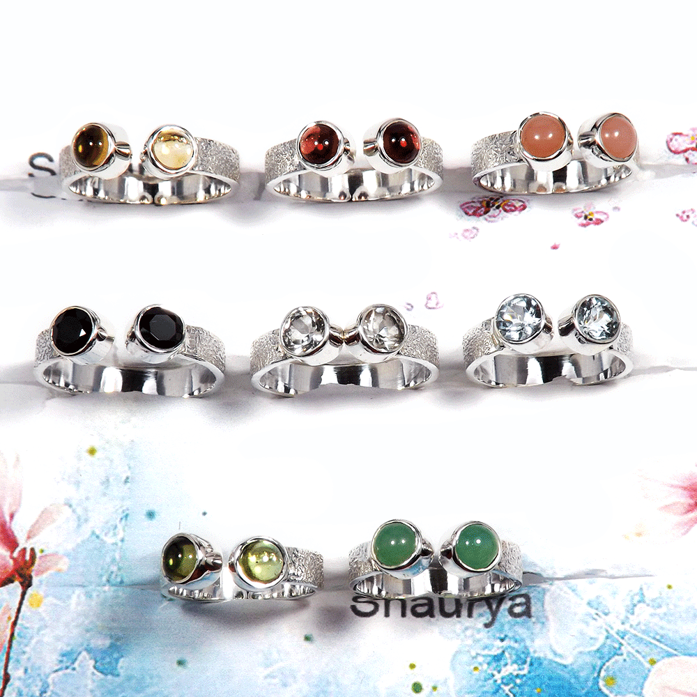 Multi Cab & Cut Gemstone - O SVP794 - Newly Handmade Solid 925 Sterling Silver 8 Pcs Lots Wholesale Ring Multi Cab & Cut Gemstone - O SVP794 - Newly Handmade Solid 925 Sterling Silver 8 Pcs Lots Wholesale Ring