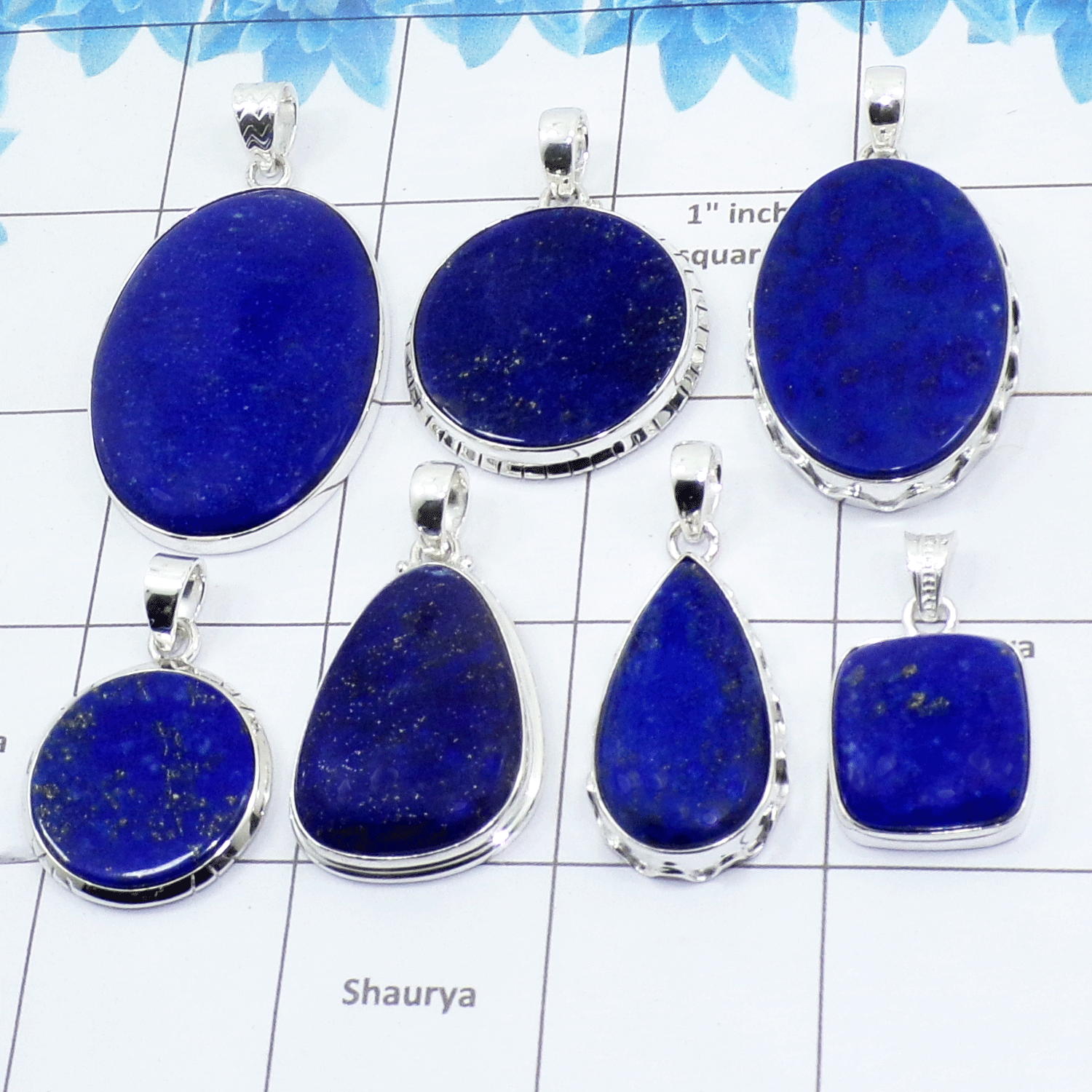 100 Grams Lapis Lazuli Pendants G - WBP100LP - Assorted 925 Silver Pendants 100 Grams Lapis Lazuli Pendants G - WBP100LP - Assorted 925 Silver Pendants