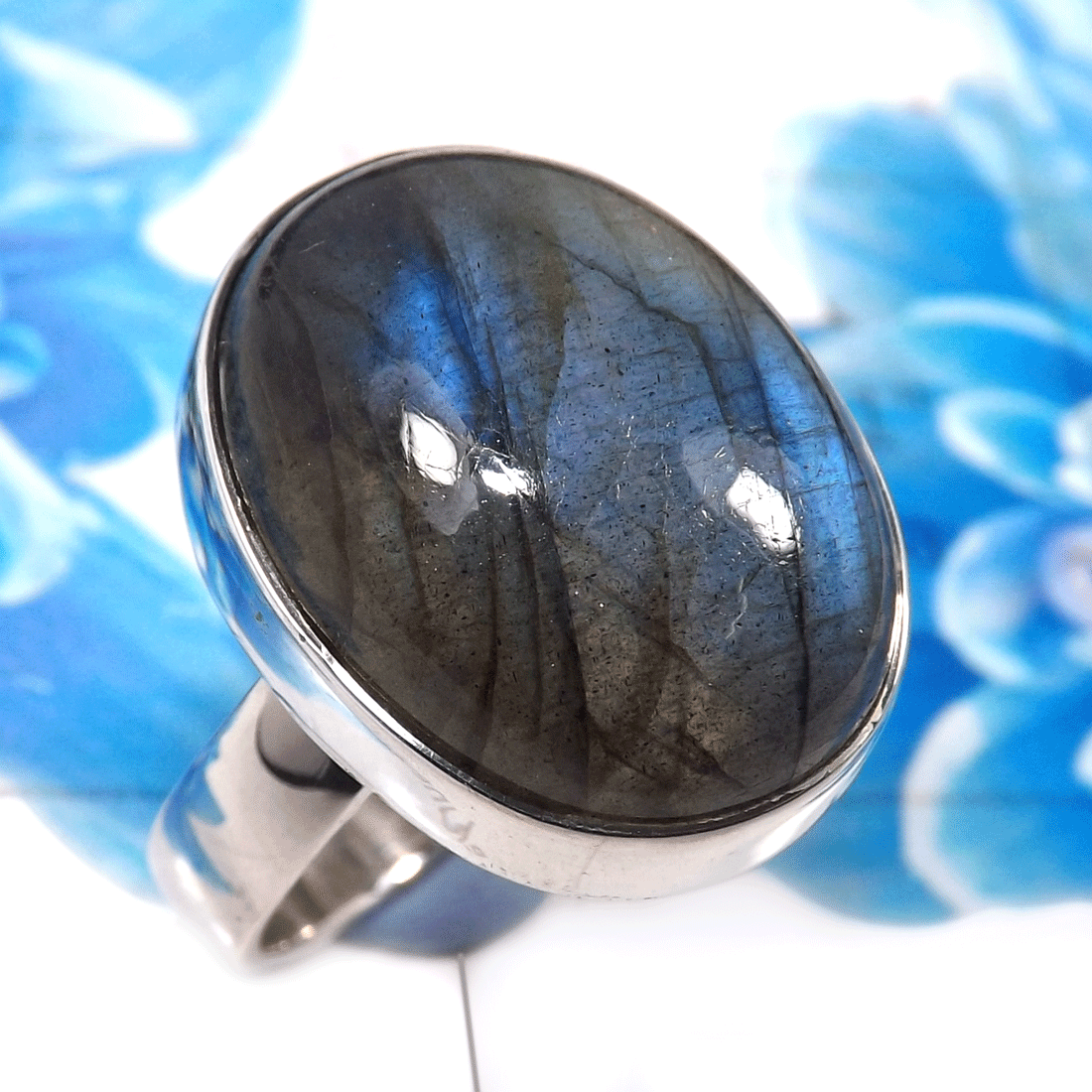 Labradorite Cab B - PSR801-925 Sterling Silver Designer Handmade Labradorite Gemston Labradorite Cab B - PSR801-925 Sterling Silver Designer Handmade Labradorite Gemston