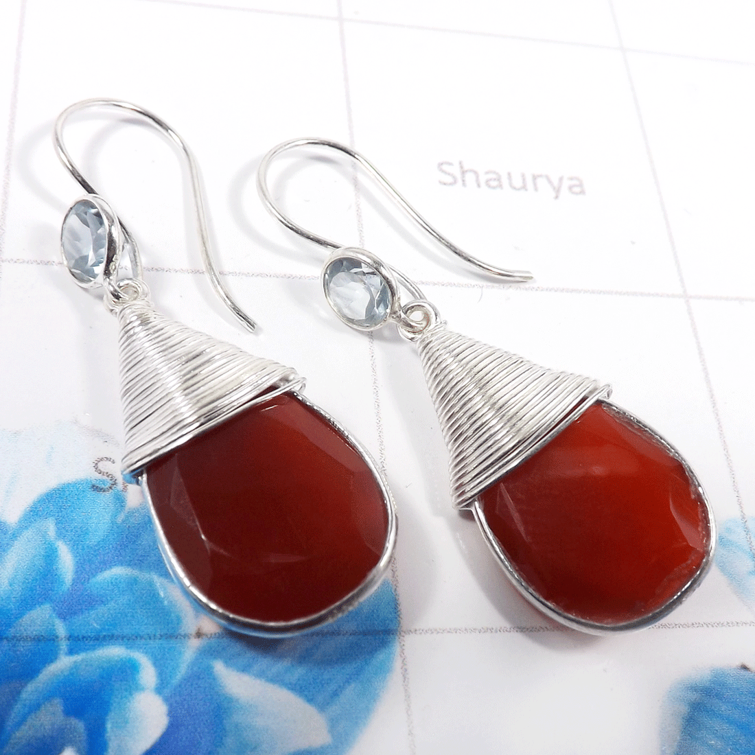 Red Onyx Cut B - BZE825-925 Sterling Silver Fabulous Company Handmade Fashionable