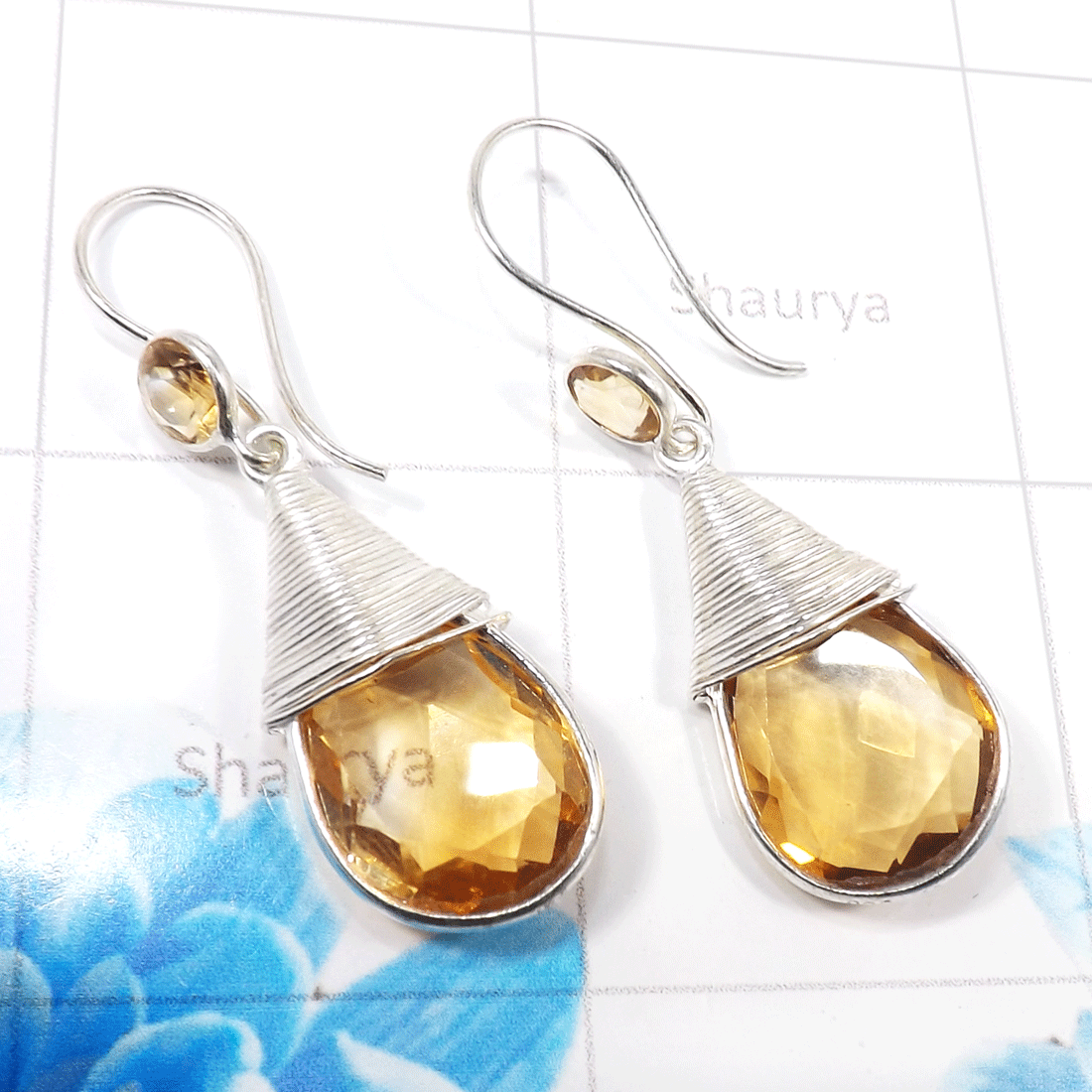 Citrine Cut C - BZE825-925 Sterling Silver Fabulous Company Handmade Fashionable