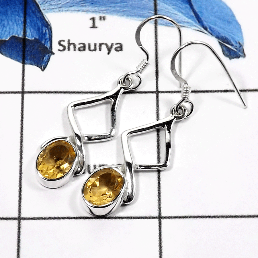 Citrine Cut K - SDE578-Natural Cab & Cut Designer Dangle Earrings 925 Sterling Silver Citrine Cut K - SDE578-Natural Cab & Cut Designer Dangle Earrings 925 Sterling Silver