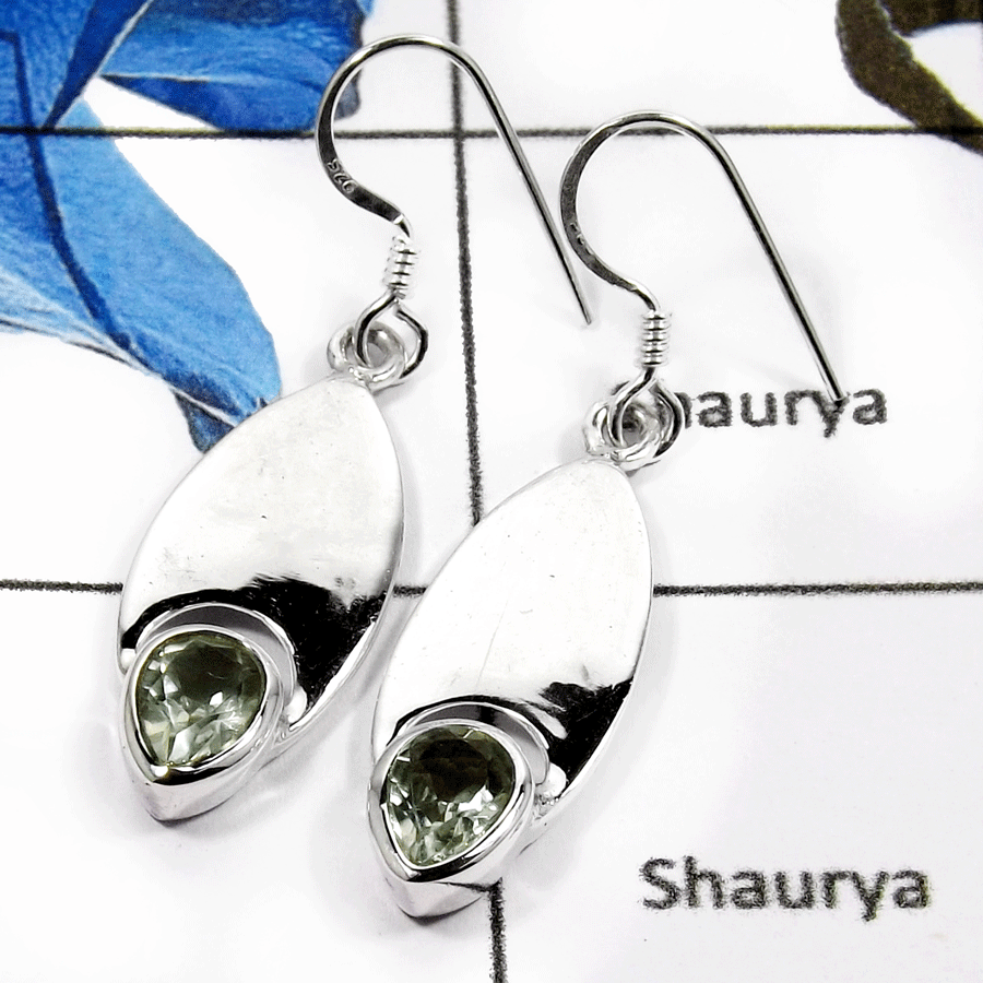 Green Ametrhyst Cut A - SDE575-Gorgeous Cut Gemstones Designer Handmade Earrings 925 Sterling Silver Green Ametrhyst Cut A - SDE575-Gorgeous Cut Gemstones Designer Handmade Earrings 925 Sterling Silver