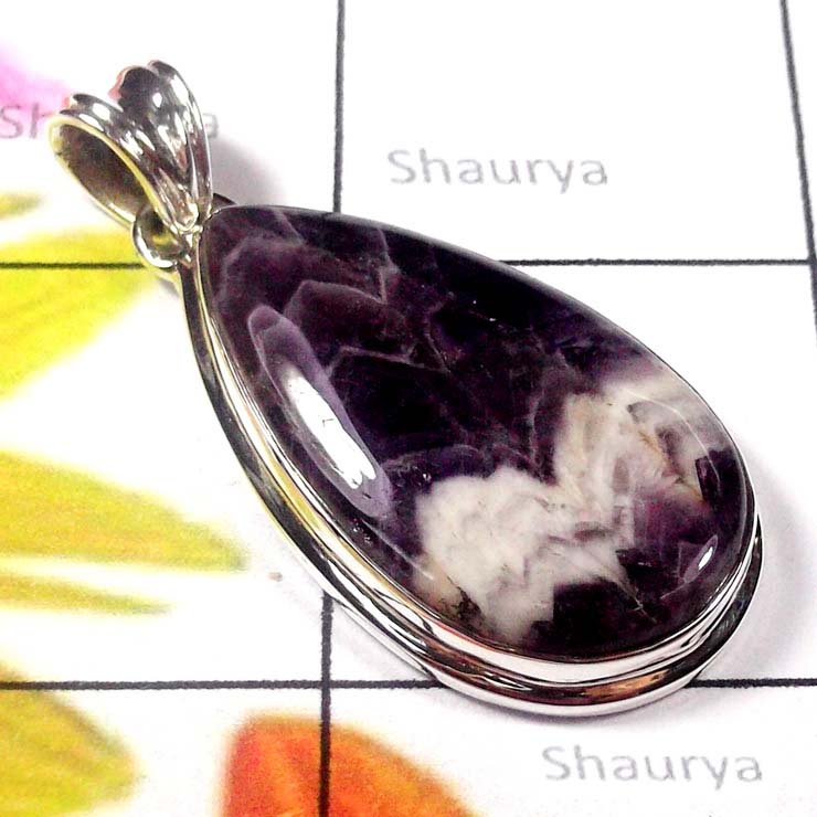 Amethyst lace Agate O - DAL997-925 Sterling silver Amethyst lace Agate Pendants