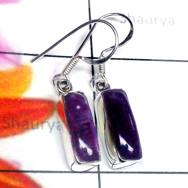 Amethyst Cab B - CAD999-Cab Amethyst 925 Silver New Shape Earring