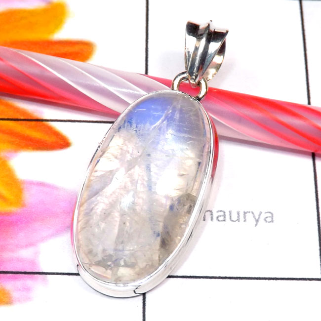 Rainbow Moonstone F - RNB991-Cab Rainbow Moonstone 925 Silver Manufacturer Wholesale P