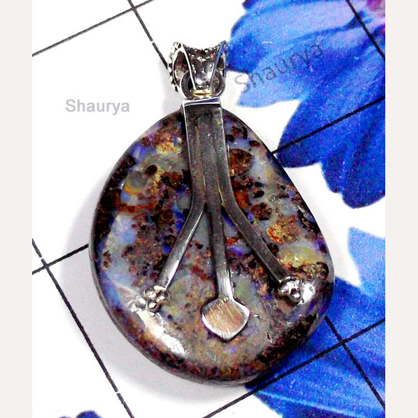 Bolder Opal D - SD962-Bolder Opal Natural Gemstone Designer Pendant