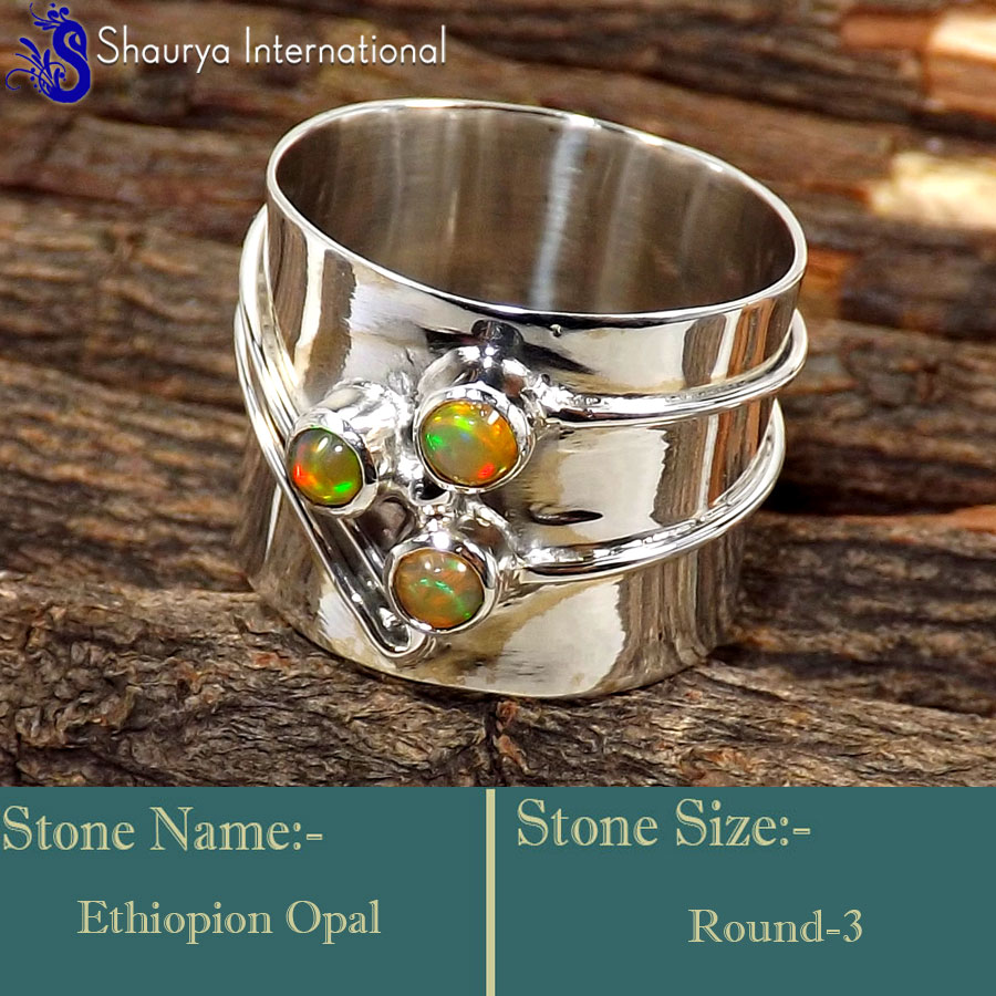 Ethiopian Opal F - SDR625-Marvellous New Look Handmade Designer Rings 925 Sterling