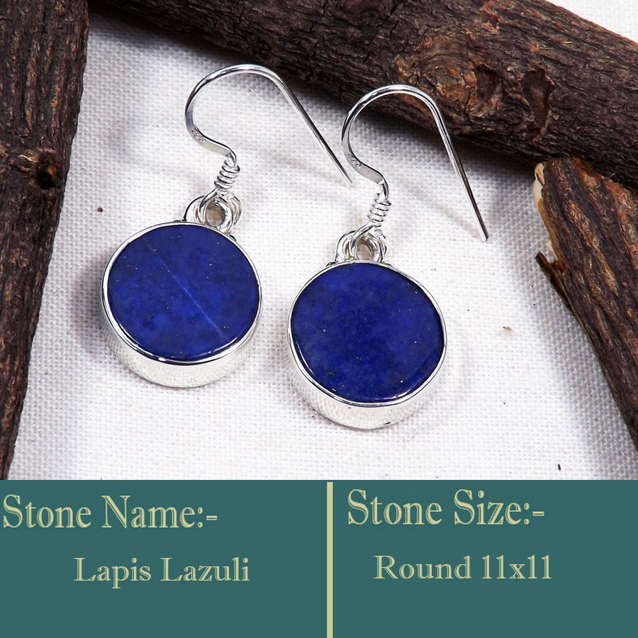 Lapis Lazuli J - LPS989-Plain Setting 925 Sterling Silver Lapis Lazuli Handmade W