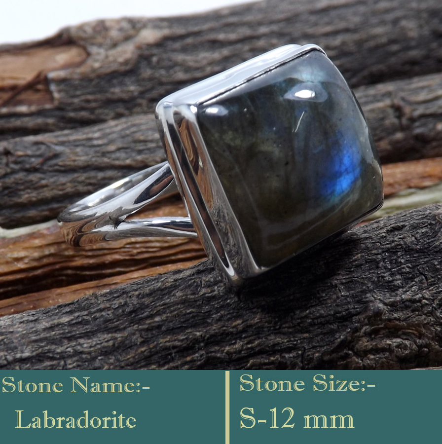 Labradorite Cab E - RSS840-925 Silver Cab Gemstones Colourful Designer Ring Wholesal