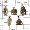 5 pcs Agate Dubby Pendants - C CPJ998 - Natural Agate Dubby Gemstone 925 Sterling Silver Prong Setting Pendant