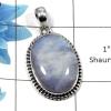 Rainbow Moonstone SALE733 - Exclusive Natural Blue Fire Rainbow Moonstone Gemstone 925 Sterling Silver Pendant