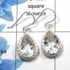 Crystal Cut - A SDE511 - Gorgeous Natural Crystal Cut Gemstone Designer Earrings Solid 925 Sterling Silver