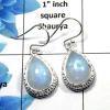 Rainbow Moonstone Cab - G SDE511 - Natural Rainbow Moonstone Gemstone Handmade Designer Earrings 925 Sterling Silver