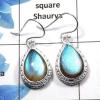 Labradorite Cab - H SDE511 - Solid 925 Sterling Silver Natural Blue Fire Labradorite Gemstone Designer Earrings
