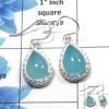 Blue Chalcedony Cab - O SDE511 - Party Wear Natural Blue Chalcedony 925 Sterling Silver Designer Earrings