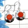 Carnelian Cut - I SDE525 - Latest Collection Natural Carnelian Cut Gemstone 925 Sterling Silver Designer Earrings