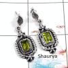 Peridot Cut - N SDE543 - Natural Green Peridot Cut Stone Designer Earrings 925 Sterling Silver