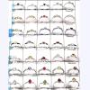 WSLR886-100 Pcs Mulit Cut Gemstone Assorted Design Wholesale Rings Lot